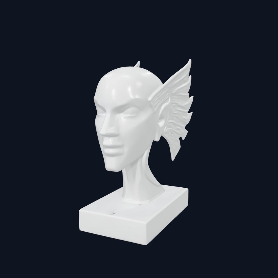 Winged Sculpture Head model pack for creative projects